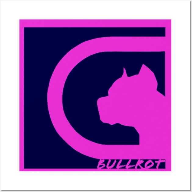 Bullrot Bleu Rose Fluo et Nom Wall Art by BULLROT
